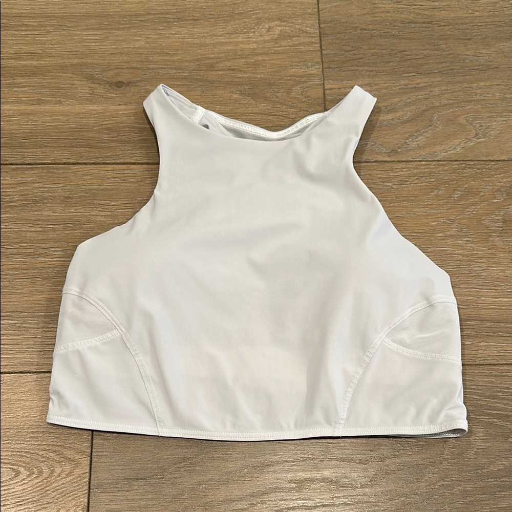LULULEMON Light Gray Mesh-Back Train Bra A/B Cup Active Workout Sports‎ Bra Sz 6